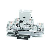PTTB4-HESI Morsettiera portafusibile a doppio livello 4 mm² Connettore a 4 fili PTTB 4-HESILED Fusibile 5 * 20 mm 24 V/220 V LED 1 pz(With 24V LED,Without Fuse)