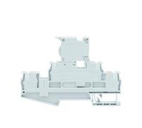 PTTB4-HESI - Set di 5 portafusibili a doppio livello, morsettiera per guida DIN 4 mm², connettore a 4 fili (grigio con 220 V LED)