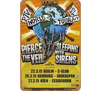 PTV World Tour - Feed Our Children Now, Tour 2015 - Targa in metallo con scritta Konzertplakat 20,3 x 30,5 cm, decorazione da parete vintage retrò