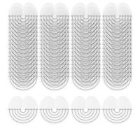 Ptwola 100 protezioni termiche per extension per capelli con graduazione graduata, rotonde, a foro singolo, per fusione, colla, modello circolare trasparente, bianco, distanziatore per extension e