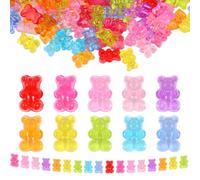 Ptwola 200 pezzi di orsi acrilici caramelle in gomma colorata orsetto Charm dolce perline allentate per artigianato braccialetti fai da te collane spille orecchini fai da te set di gioielli decorativi