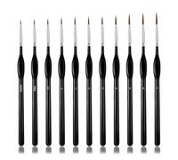 Ptwola Set di 11 pennelli in miniatura per dettagli acrilici piccoli pennelli fini da disegno professionale per pittura artigianale per modelli ad acquerello olio cittadella nail art figurine viso 40k