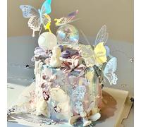 Ptyism 110 Pezzi Farfalle Decorative Torta,Topper Torta Farfalla丨Topper Farfalla,Cake Topper Farfalla Adatto per Decorazione Della Torta Del Partito di Tema Della Farfalla Della Ragazza Ecc
