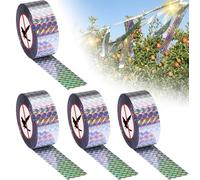 Ptyism 4 Pezzi Nastro Repellente Antiuccelli Riflettente（2.4cm x 80m）Nastro Anti Piccioni,Repellenti Per Uccelli丨Nastro Di Difesa Per Uccelli Per AllontanareAllontanare