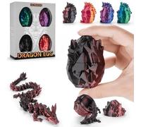 Ptyism 4 Pezzi Uovo di Drago（15.5CM-Dragon/7CM-Uovo） Drago Stampato 3D丨Uovo di Drago Stampato in 3D,Uovo Drago Stampato in 3D per Universo Fantastico Decorazione per la Casa, Camera, Salotto, Bambini
