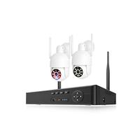 PTZ 8CH 5MP Kit CCTV Wireless NVR Wifi Outdoor AI IP Di Sicurezza Telecamera Audio Bidirezionale Videosorveglianza(3T,8CH NVR and 2 Camera)