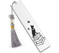 Ptzizi - Segnalibro per cani con incisione in metallo, con nappa, per amici, insegnanti, studenti, libri, amanti dei cani, pensionamento, festa degli insegnanti, laurea, Natale, compleanno