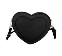 PU a forma di cuore borsa a tracolla casual borse a tracolla aggiunge un tocco di moda al tuo look borsa moda donna, Nero