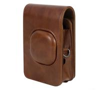 PU Carry Solution per Fujifilm per Instax per Mini Liplay con tracolla staccabile e tappo frontale per immediata (marrone)