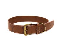 PU Collar Yellowstone Dutton Ranch Logo Debossed Brown PU Leather Large