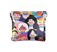 PU Cuoio Piccolo Portamonete Fancy Cambiamento Portafoglio per Uomini Donne Viaggio Modello Senza Cuciture Folla Diverse Persone Identità, Multicolore, 1 size, Moderno/adattabile