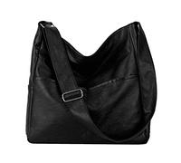 PU Donne Moda E Casual Borsa A Tracolla Auto Cucito Tono Solido Tote Bag Casual Crossbody Bag 3/4 Frizione 420 Catena, Nero , Taglia unica