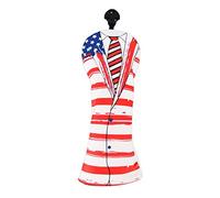 PU Head Cover | Sturdy US Flag Design for Wood Clubs | Cover with Rotatable Number Plate/Thick Plush Lining