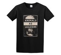 PU KOU Animals As Leaders Skull Unisex 100% Cotton Short-Sleeve T-Shirts Black S