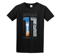 PU KOU Apollo 11 50Th Anniversary Moon Landing 1969 2019 Unisex 100% Cotton Short-Sleeve T-Shirts Black L
