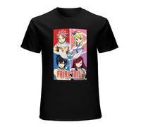 PU KOU Fairy Tail Grid Fairy Tail Anime DTG O-Neck 100% Cotton Short Sleeve Unisex T-Shirt XXL