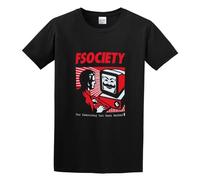 PU KOU Fsociety Our Democracy Has Been Hacked Hacker Vendetta Mask Anonymous O-Neck 100% Cotton Short Sleeve Unisex T-Shirt M