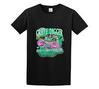 PU KOU Grave Digger Funny Birthday Vintage Gift Unisex 100% Cotton Short-Sleeve T-Shirts Black S