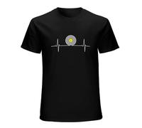 PU KOU Heartbeat Lp Record Music Retro 7“ 12” Gift for Him Audiophile O-Neck 100% Cotton Short Sleeve Unisex T-Shirt XXXL