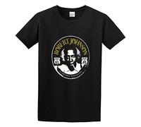 PU KOU Robert Johnson Best Ever Blues Guitar Crossroads Devil Printed 9094 Unisex 100% Cotton Short-Sleeve T-Shirts Black XXL