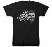 PU KOU The Crazy Bearded Uncle Graffiti Funny Skull Biker Birthday Present Top Unisex 100% Cotton T-Shirts Black M