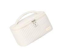 PU Leather Cake Shape Make Up Bag, Prtable Csmetic Strage Bag, pen Lid Make Mre Cnvenient tTake ut Csmetics (Color : Beige)