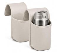 PU Leather Car Door Cup Holder, Wide-Mouth Organizer for Drinks and Phone (2pcs White)