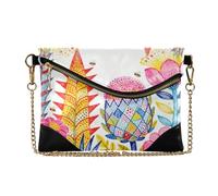 PU Leather Clutch Borse per le Donne Trendy Portafoglio Coin Bag per il Partito Piante Fantastiche Colorful bolsos de noche para mujer