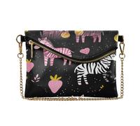 PU Leather Clutch Borse per le Donne Zipper Foldover Borsa da Sera per Matrimonio Nordic zebre Fragola Nero Rosa bolsos de noche para mujer