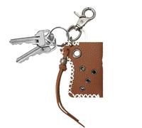 Pu Leather Keychain, Tool Storage Holder, Modern Ornament, Punk Organizer, Metal Rivet Accessory, Stylish Portable Gift Item for Adults Friends Couples Family Teens Men Women, 3.15x2.48x0.79 Inches