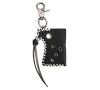 Pu Leather Keychain, Tool Storage Holder, Modern Ornament, Punk Organizer, Metal Rivet Accessory, Stylish Portable Gift Item for Adults Friends Couples Family Teens Men Women, 3.15x2.48x0.79 Inches