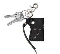 Pu Leather Keychain, Tool Storage Holder, Modern Ornament, Punk Organizer, Metal Rivet Accessory, Stylish Portable Gift Item for Adults Friends Couples Family Teens Men Women, 3.15x2.48x0.79 Inches