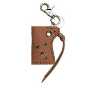 Pu Leather Keychain, Tool Storage Holder, Modern Ornament, Punk Organizer, Metal Rivet Accessory, Stylish Portable Gift Item for Adults Friends Couples Family Teens Men Women, 3.15x2.48x0.79 Inches