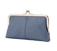 PU Leather Kiss Lock Coin Purse for Women | Clasp Coin Purse Wallet with Large Capacity | Credit Cards, Cash, & Coin Holder | Elegante portafoglio per donne, blu, Se référer au descriptif,