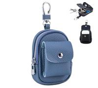 PU Leather Mini Backpack Keychain, Compact Organizer with Carabiner Clip, Stylish Earphone Coin Zipper Bag with Hook