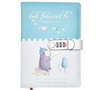 PU Leather Password Notebook, A5 Emotional Diary with Lock, Journal with Combination Lock(Look foword to)