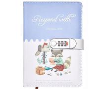 PU Leather Password Notebook, A5 Emotional Diary with Lock, Journal with Combination Lock(Respond with)