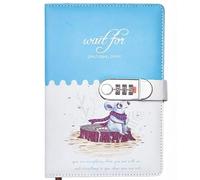 PU Leather Password Notebook, A5 Emotional Diary with Lock, Journal with Combination Lock(Wait for)