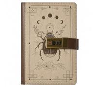 PU Leather Password Notebook, B6 Butterfly Diary with Lock, Vintage Lockable Journal(B)
