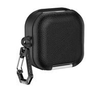PU Leather Protective Earbuds Case Fits for Smsung Galaxy Buds4/4Pro Protective Skin Cover with Carabiner Shockproof Anti-Drop Scratch-Resistant