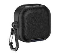 PU Leather Protective Earbuds Case Fits for Smsung Galaxy Buds4/4Pro Protective Skin Cover with Carabiner Shockproof Anti-Drop Scratch-Resistant
