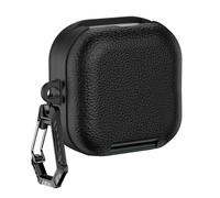 PU Leather Protective Earbuds Case Fits for Smsung Galaxy Buds4/4Pro Protective Skin Cover with Carabiner Shockproof Anti-Drop Scratch-Resistant
