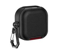 PU Leather Protective Earbuds Case Fits for Smsung Galaxy Buds4/4Pro Protective Skin Cover with Carabiner Shockproof Anti-Drop Scratch-Resistant