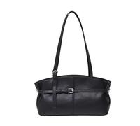 PU Leather Vintage Women Large Tote Commuter Handbag Bag | Adjustable Shoulder Strap Multi-Pocket Hidden Zipper Daily Black
