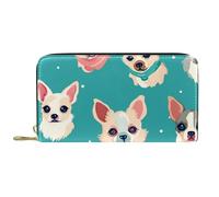 Pu Portamonete Bow Chihuahua Dog Portafoglio In Pelle Vintage Portafoglio Borsa Stile Retrò Clutch Piccolo Borsa Per Migliore Amico, Adolescente, Miglior Regalo