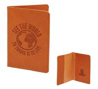 PU Portapassaporto Con Slogan Vedere La Mondo A Viaggio Is To Live By Harvey Mak