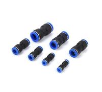 PU Series Quick Air Pneumatic Connectors Coupling 4-16mm OD Hose Fittings | Durable plastic quick fittings for 4-16mm OD hoses, 0-1.0 Mpa, easy install, reliable airflow.(Blue-PU14 OD 14MM)
