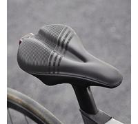 PU-Shell - Coprisedile per bici da strada con nucleo in memory foam, trattamento in silicone, base ottimizzata per la presa e ampia adesione del telaio (strisce nere)