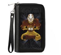 PU Zip Around Wallet Rectangle Avatar the Last Airbender Aang Meditating Pose/Be