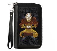 PU Zip Around Wallet Rectangle Avatar the Last Airbender Aang Meditating Pose/Be